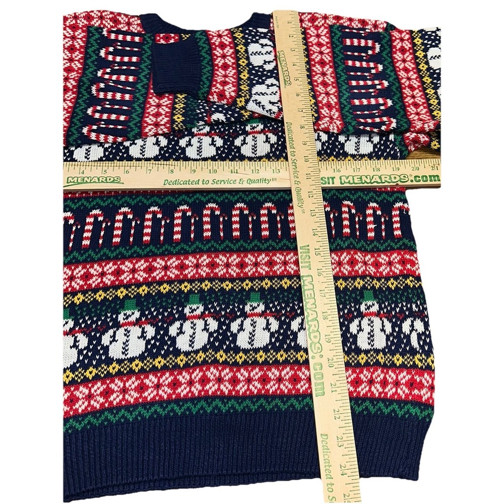 Vintage 90's Northern Isles Christmas Sweater Candy Canes Snowman Women's M - Picture 8 of 9